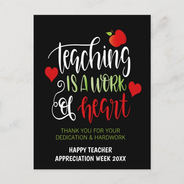 Teacher Appreciation Week Party Decor THANK YOU Postcard (Front)