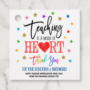 Teacher Appreciation Week Party  Favour Tags