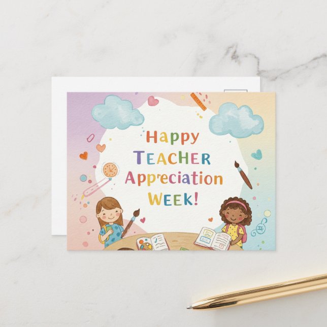 Teacher Appreciation Week Postcard (Front/Back In Situ)
