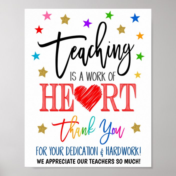 Teacher Appreciation Week Poster Sign | Zazzle.co.uk