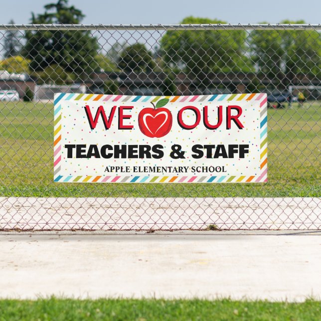 Teacher Appreciation Week staff Colourful apple Banner (Insitu)