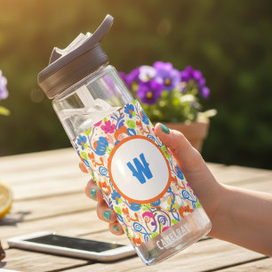 Teacher Appreciation Whimsical Botanical Floral Water Bottle