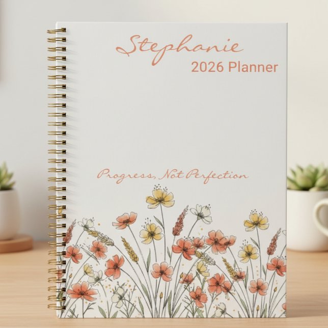 Teacher Appreciation Wildflower Botanical Floral Planner (Inspirational Wildflower Progress Planner)