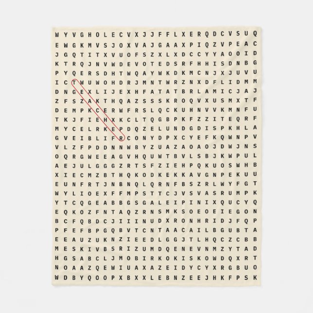 Teacher Appreciation Word Search Blanket   (Front)