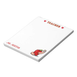 Teacher Appreciation Worm in Apple Add Name Notepad