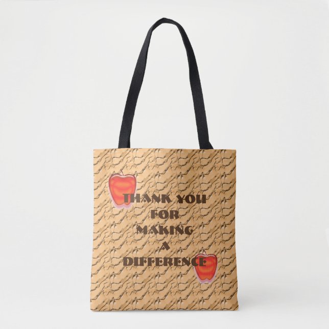 Teacher Appreciation You Make Difference Thank You Tote Bag (Front)