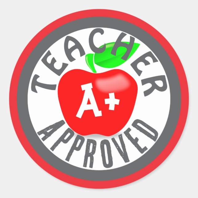 Teacher Approved A+ Stickers (Front)