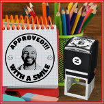 Teacher Approved Custom Funny Face Photo Self-inking Stamp<br><div class="desc">Introducing our Teacher Approved Custom Funny Face Photo Self-Inking Stamp – the perfect way to add a touch of creativity and fun to your classroom routine! This stamp is designed to make grading papers and assignments a breeze, all while bringing smiles to your students' faces. With a unique blend of...</div>