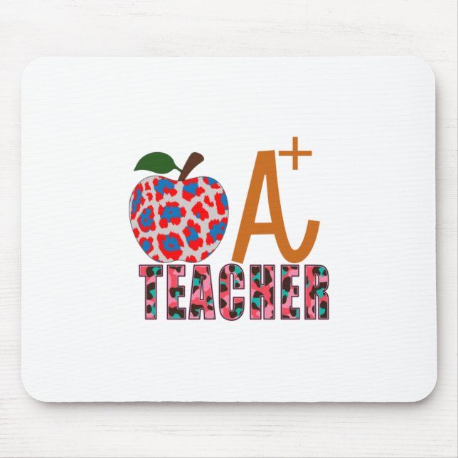 Teacher Art Apple A Plus Teacher Mouse Mat (Front)