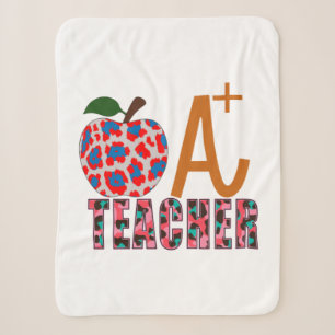 Teacher Art Apple A Plus Teacher Sherpa Blanket