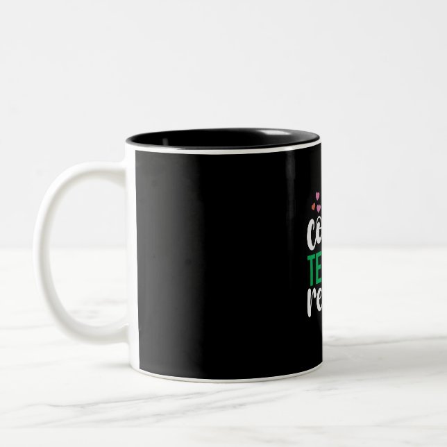Teacher Art Coffee Teach Repeat Two-Tone Coffee Mug (Left)