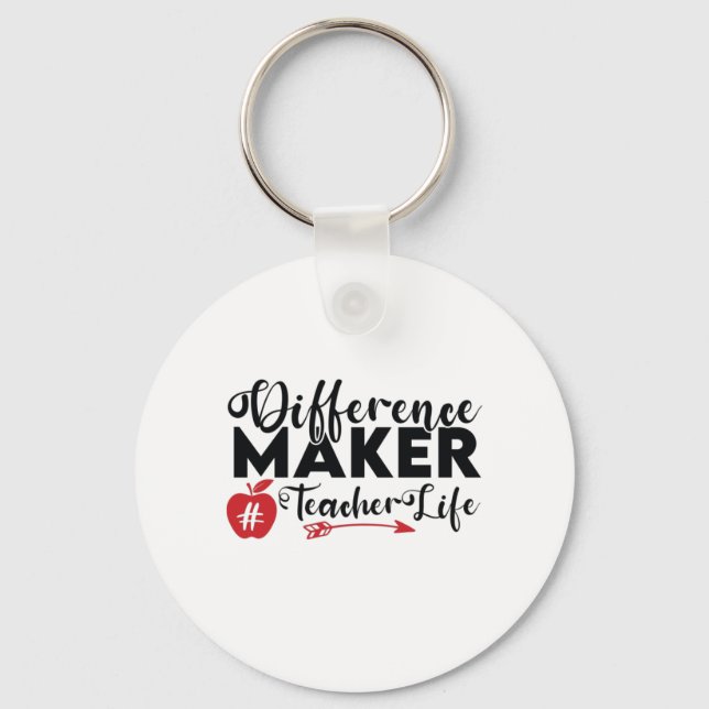 Teacher Art Difference Maker Teacher Life Key Ring (Front)