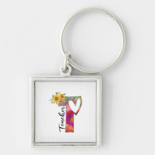 Teacher Art Flower Teacher Key Ring