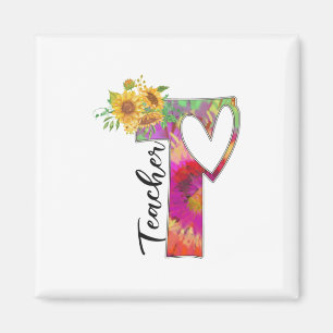 Teacher Art Flower Teacher Magnet