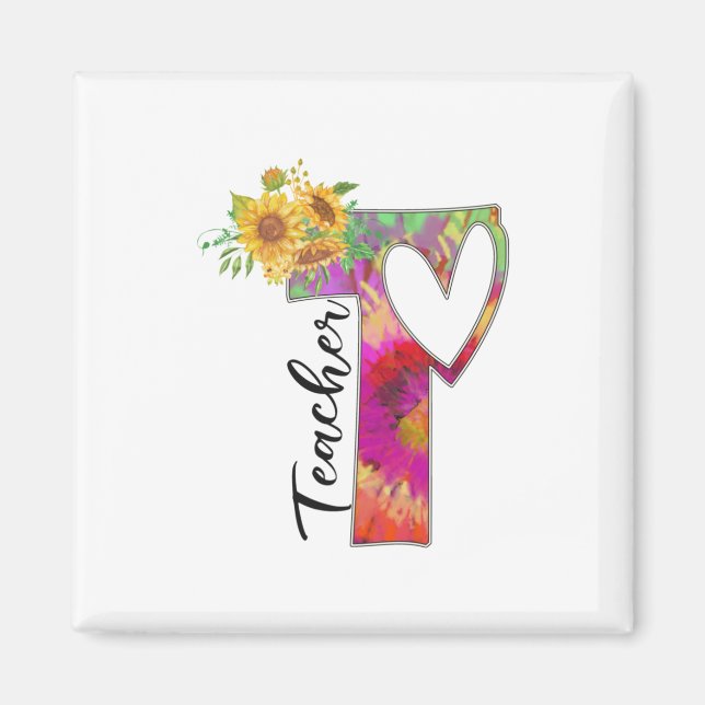 Teacher Art Flower Teacher Magnet (Front)