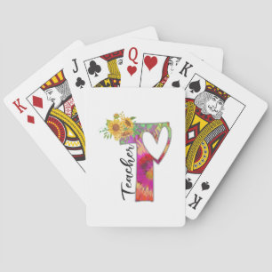 Teacher Art Flower Teacher Playing Cards