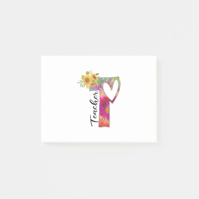 Teacher Art Flower Teacher Post-it Notes (Front)