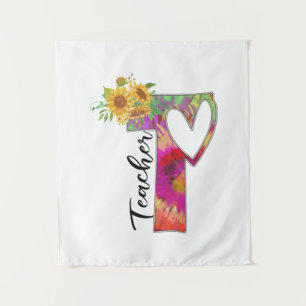 Teacher Art Flower Teacher Tapestry