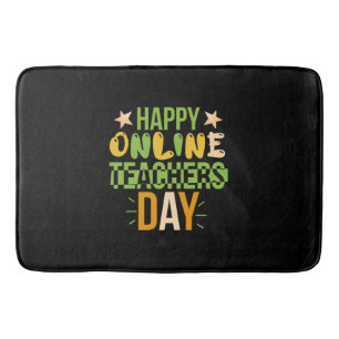 Teacher Art Happy Online Teacher Day Bath Mat