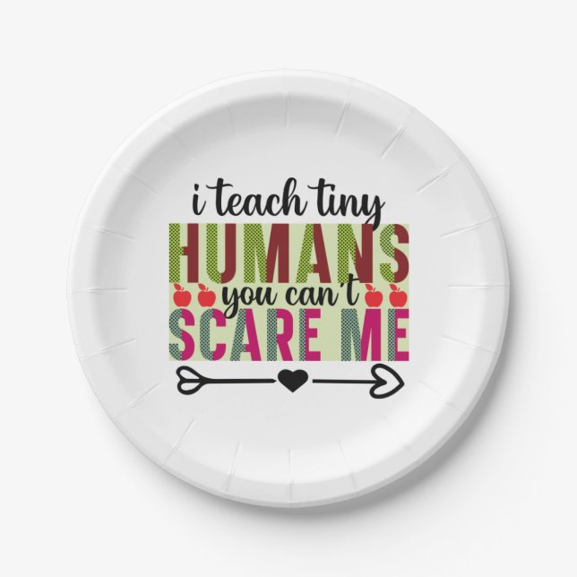 Teacher Art I Teach Tiny Humans Paper Plate (Front)