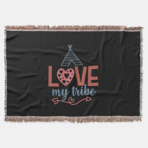 Teacher Art Love My Tribe Throw Blanket