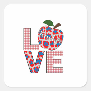 Teacher Art Love Teaching Square Sticker