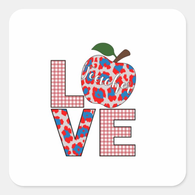 Teacher Art Love Teaching Square Sticker (Front)