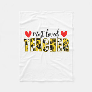 Teacher Art Most Loved Teacher Fleece Blanket