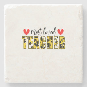 Teacher Art Most Loved Teacher Stone Coaster