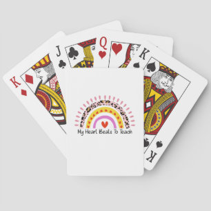 Teacher Art My Heart Beats To Teach Playing Cards
