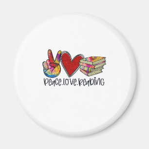 Teacher Art Peace Love Reading Magnet