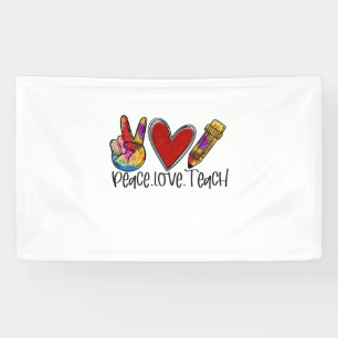 Teacher Art Peace Love Teach Banner