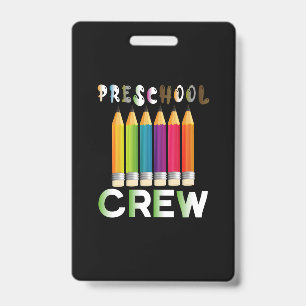 Teacher Art Preschool Crew Teacher ID Badge