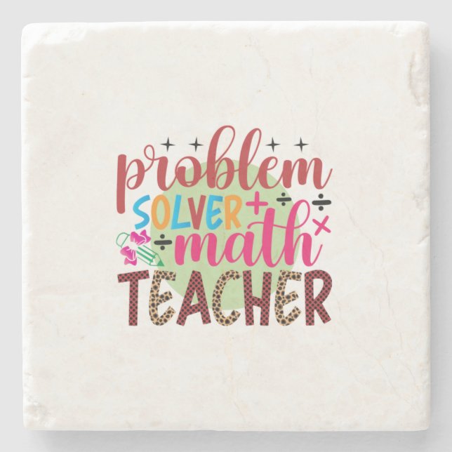 Teacher Art Problem Solver Math Teacher Stone Coaster (Front)