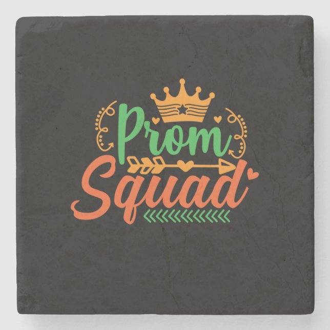 Teacher Art Prom Squad Stone Coaster (Front)