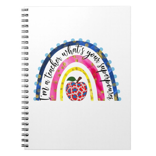 Teacher Art Proud I Am A Teacher Notebook (Front)