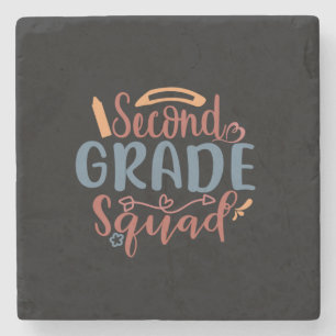Teacher Art Second Grade Squad Stone Coaster
