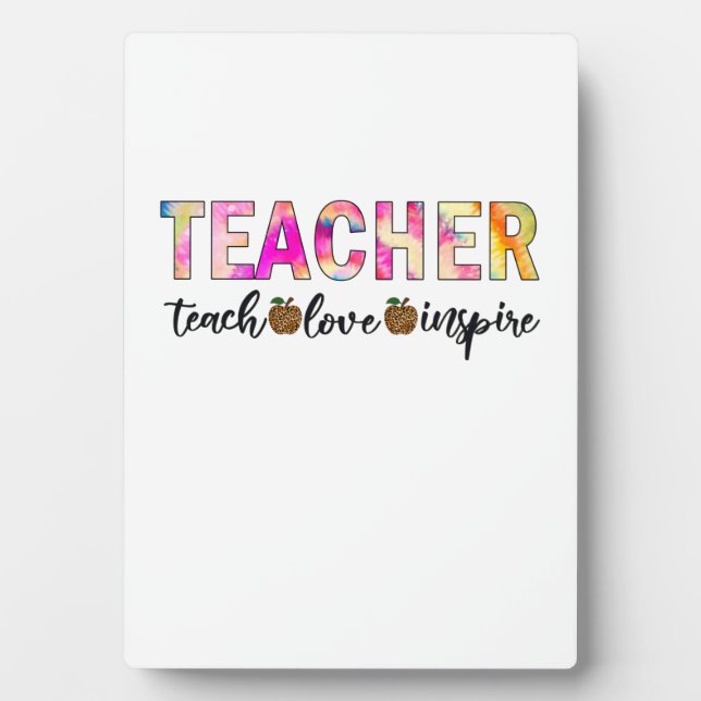 Teacher Art Teach Love Inspire Plaque (Front)
