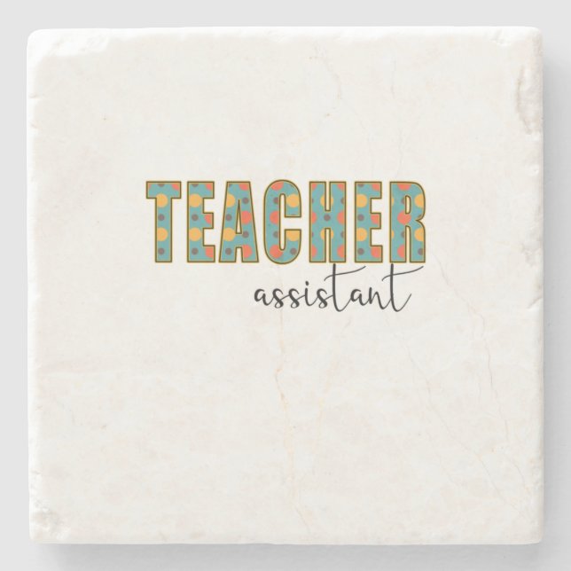Teacher Art Teacher Assistant Stone Coaster (Front)