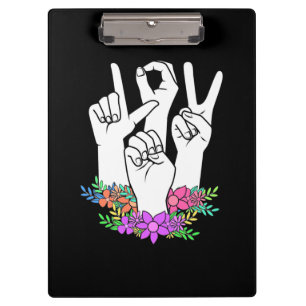 Teacher ASL Hand Sign Clipboard