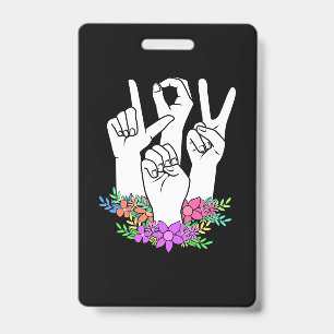Teacher ASL Hand Sign ID Badge