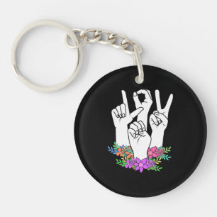 Teacher ASL Hand Sign Key Ring