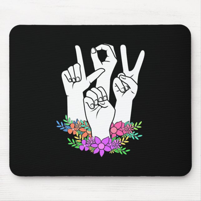 Teacher ASL Hand Sign Mouse Mat (Front)