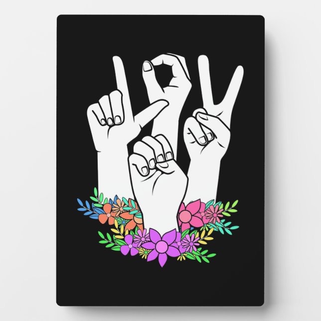 Teacher ASL Hand Sign Plaque (Front)