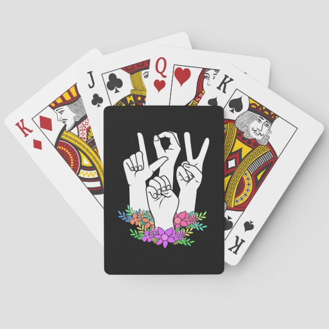 Teacher ASL Hand Sign Playing Cards (Back)