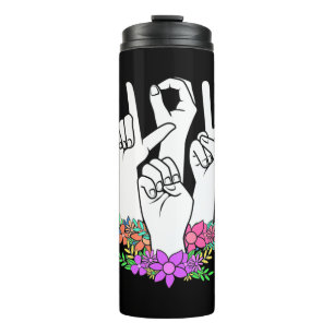 Teacher ASL Hand Sign Thermal Tumbler
