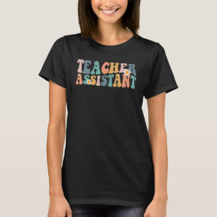 Teacher Assistant groovy Aide Paraprofessional Edu T-Shirt