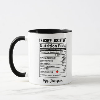 Teacher Assistant Nutrition Facts Personalised Fun Mug