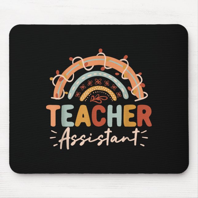 Teacher Assistant Rainbow Back to School Student Mouse Mat (Front)