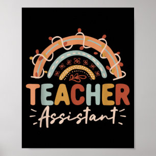 Teacher Assistant Rainbow Back to School Student Poster